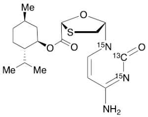 (2R,5S)-L-Menthol-5-(4-amino-2-oxo-1(2H)-pyrimidinyl-15N2,13C)-1,3-oxathiolane-2-carboxylate