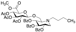 (2R,3R,4R,5S)-1-Butyl-2-((((2R,3R,4S,5S,6S)-3,4,5-triacetoxy-6-(methoxycarbonyl)tetrahydro-2H-pyran-2-yl)oxy)methyl)piperidine-3,4,5-triyl tribenzoate