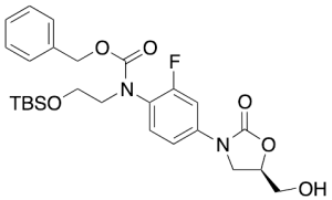 (R)-Benzyl (2-((tert-Butyldimethylsilyl)oxy)ethyl)(2-fluoro-4-(5-(hydroxymethyl)-2-oxooxazolidin-3-yl)phenyl)carbamate