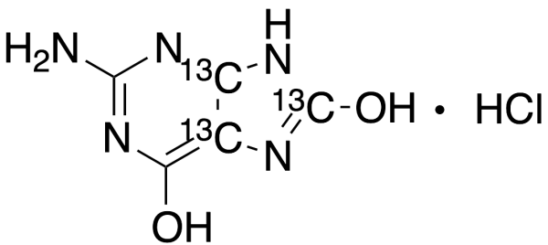 2-Amino-6,8-dihydroxypurine-13C3 Hydrochloride