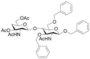 Benzyl 2-Deoxy-2-acetamido-3,6-di-O-benzyl-4-(2’-deoxy-2’-acetamido-3’,6”-O-diacetyl-4’-deoxy-Beta-D-glucopyranosyl)-Beta-D-glucopyranoside
