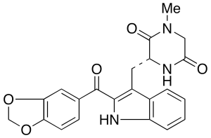 (3R)-3-[[2-(1,3-Benzodioxol-5-ylcarbonyl)-1H-indol-3-yl]methyl]-1-methyl-2,5-piperazinedione