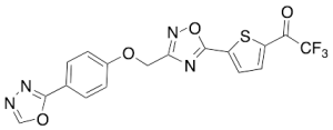 3-[4-(1,3,4-Oxadiazol-2-yl)phenoxymethyl]-5-[5-trifluoroacetyl-thien-2-yl]-1,2,4-oxadiazole