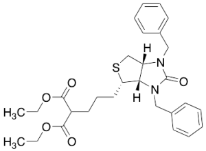 1,3-Diethyl ester 2-[3-[(3aS,4S,6aR)-hexahydro-2-oxo-1,3-bis(phenylmethyl)-1H-thieno[3,4-d]imidazol-4-yl]propyl] Propanedioic acid