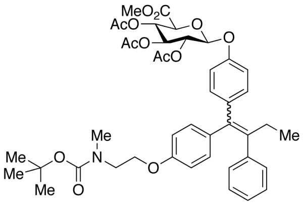 N-Boc-N-desmethyl-4-hydroxy Tamoxifen 2,3,4,6-Tetra-O-acetyl-Beta-D-glucuronide Methyl Ester (E/Z Mixture)