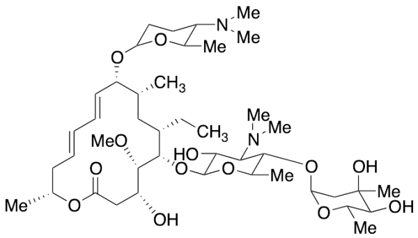 18-Deoxo-9-O-[(2R,5S,6R)-5-(dimethylamino)tetrahydro-6-methyl-2H-pyran-2-yl]-3-Omethylleucomycin V