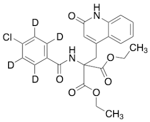2-[(4-Chlorobenzoyl)amino]-2-[(1,2-dihydro-2-oxo-4-quinolinyl)methyl]-propanedioic Acid 1,3-Diethyl Ester-d4