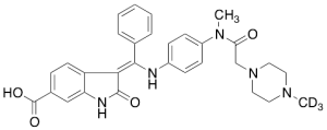 (3Z)-2,3-Dihydro-3-[[[4-[methyl[2-(4-methyl-1-piperazinyl)acetyl]amino]phenyl]amino]phenylmethylene]-2-oxo-1H-indole-6-carboxylic Acid-D3