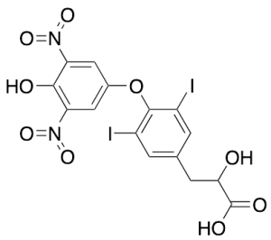 Alpha-Hydroxy-4-(4-hydroxy-3,5-dinitrophenoxy)-3,5-diiodo-benzenepropanoic Acid