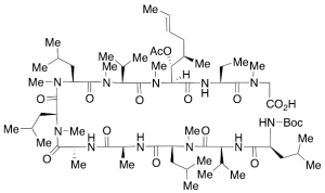 Des(N-Methyl-leucyl), N-tertButyloxycarbonyl-leucyl Cyclosporin A seco(MeGly-MeLeu) Carboxylic Acid