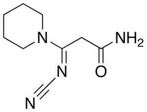 Beta-(Cyanoimino)-1-piperidinepropanamide