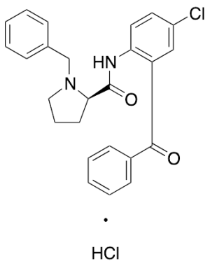 (2R)-N-(2-Benzoyl-4-chlorophenyl)-1-(phenylmethyl)-2-pyrrolidinecarboxamide Hydrochloride
