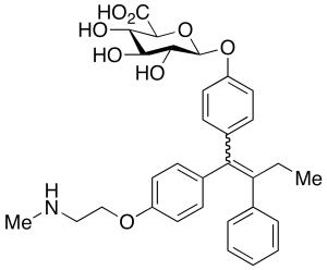 N-Desmethyl-4-hydroxy Tamoxifen Beta-D-Glucuronide (E/Z Mixture)