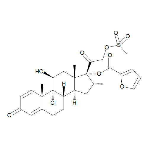 (11Beta,16Alpha)-9-Chloro-17-[(2-furanylcarbonyl)oxy]-11-hydroxy-16-methyl-21-[(methylsulfonyl)oxy]-pregna-1,4-diene-3,20-dione (Mometasone Impurity R)