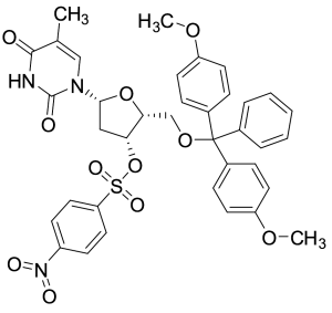 1-(2'-Deoxy-5'-O-DMT-3'-O-nitrophenylsulphonyl-b-D-lyxofuranosyl)thymine