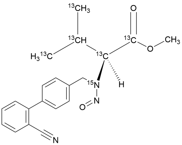 N-Nitroso-((2'-cyano-[1,1'-biphenyl]-4-yl)methyl)-L-valine Methyl Ester-13C5,15N
