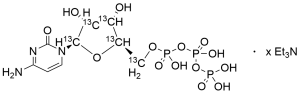 Cytidine- 5'-triphosphate -1',2',3',4',5'-13C5 Triethylamine Salt, >90%
