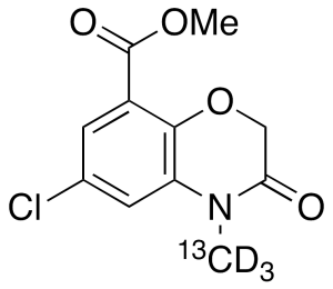 6-Chloro-3,4-dihydro-4-methyl-3-oxo-2H-1,4-benzoxazine-8-carboxylic Acid-13C,d3 Methyl Ester