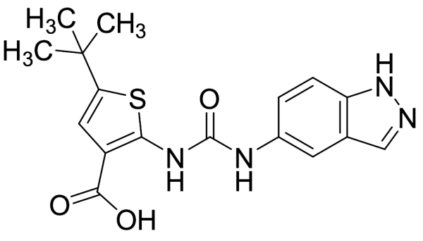 2-(3-(1H-Indazol-5-yl)ureido)-5-(tert-butyl)thiophene-3-carboxylic Acid
