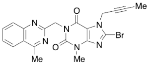 8-Bromo-7-(2-butyn-1-yl)-3,7-dihydro-3-methyl-1-[(4-methyl-2-quinazolinyl)methyl]-1H-purine-2,6-dione