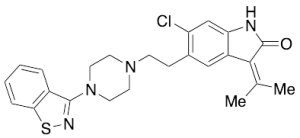 5-[2-[4-(1,2-Benzisothiazol-3-yl)-1-piperazinyl]ethyl]-6-chloro-1,3-dihydro-3-(1-methylethylidene)-2H-indol-2-one