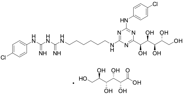 1-(4-Chlorophenyl)-5-[6-[[4-[(4-chlorophenyl)amino]-6-[(1S,2R,3R,4R)-1,2,3,4,5-pentahydroxypentyl]-1,3,5-triazin-2-yl]amino]hexyl]biguanide D-Gluconic Acid Salt