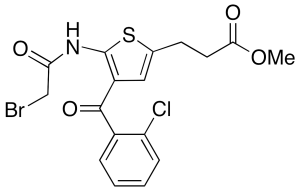 2-Bromoacetylamino-3-(2-chlorobenzoyl)-5-(2-carbomethoxyethyl)thiophene