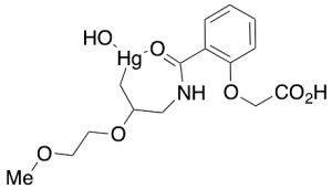 Hydroxy[[2-[[[2-(2-methoxyethoxy)propyl]amino]carbonyl]phenoxy]acetato(2-)]mercurate(1-) Coordination Compound