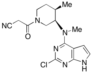 N-Methyl-N-(3R,4R)-1-cyanoacetyl-4-methylpiperidin-3-yl-2-chloro-7-deazapurine-6-amine