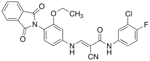 (E)-3-[3-Ethoxy-4-(phthalimidyl)anilino]-N-(3-chloro-4-fluorophenyl)-2-cyano-2-propenamide