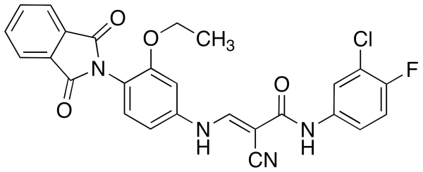 (E)-3-[3-Ethoxy-4-(phthalimidyl)anilino]-N-(3-chloro-4-fluorophenyl)-2-cyano-2-propenamide