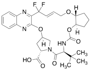 (33R,35S,91R,92R,5S)-5-(tert-butyl)-14,14-difluoro-4,7-dioxo-2,8,10-trioxa-6-aza-1(2,3)-quinoxalina-3(3,1)-pyrrolidina-9(1,2)-cyclopentanacyclotetradecaphan-12-ene-35-carboxylic acid