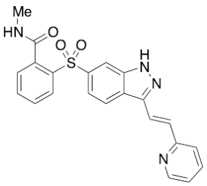 N-Methyl-2-[[3-[(1E)-2-(2-pyridinyl)ethenyl]-1H-indazol-6-yl]sulfonyl]benzamide