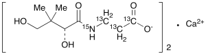 Pantothenic Acid-13C3,15N Hemicalcium Salt