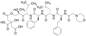 2-((4S,7S,10S,13S,15R)-10-Benzyl-15-hydroxy-7,13-diisobutyl-15-methyl-1-morpholino-2,5,8,11,14,18-hexaoxo-4-phenethyl-17-oxa-3,6,9,12-tetraazanonadecan-19-yl)-2-hydroxysuccinic Acid