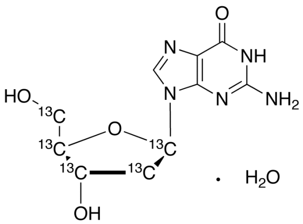 2'-Deoxyguanosine-1',2',3',4',5'-13C5 Monohydrate