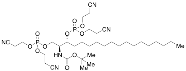 N-tert-Butyloxycarbonyl-D-erythro-dihydro-D-sphingosine-1,3-di-O-(phosphate Dicyanoethyl Ester)