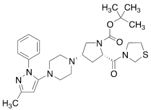 tert-Butyl (2S,4S)-4-[4-(3-Methyl-1-phenyl-1H-pyrazol-5-yl)piperazin-1-yl]-2-[(1,3-thiazolidin-3-yl)carbonyl]pyrrolidine-1-carboxylate
