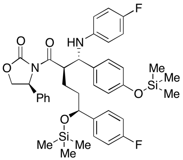 (4S3-[(2R,5S)-5-(4-Fluorophenyl)-2-[(S)-[(4-fluorophenyl)amino][4-[(trimethylsilyl)oxy]phenyl]methyl]-1-oxo-5-[(trimethylsilyl)oxy]pentyl]-4-phenyl-2-oxazolidinone