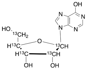 (-)-Inosine-1',2',3',4',5'-13C5