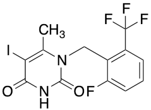 1-{[2-Fluoro-6-(trifluoromethyl)phenyl]methyl}-5-iodo-6-methyl-1,2,3,4-tetrahydropyrimidine-2,4-dione