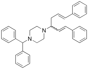 1-(Diphenylmethyl)-4-[(1RS,3E)-4-phenyl-1-[(E)-2-phenylethenyl)-3-buten-1-yl]piperazine