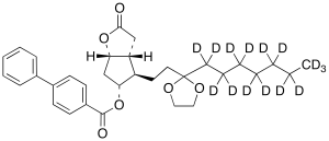 (3aR,4R,5R,6aS)-4-[3-(Ethyleneketal)decanyl]hexahydro-5-hydroxy-2H-cyclopenta[b]furan-2-one 5-(4-Phenylbenzoate)-d15