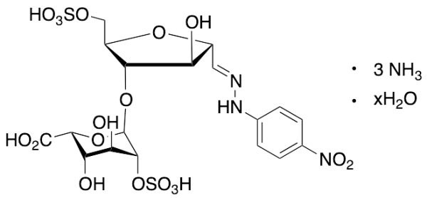 2,5-Anhydro-4-O-(2-O-sulfo-Alpha-L-idopyranuronosyl)-D-mannose 1-[(4-Nitrophenyl)hydrazone] 6-(Hydrogen sulfate) Triammonium Salt Hydrate