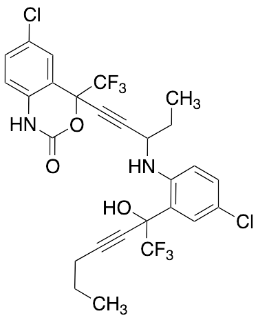 6-Chloro-4-(3-((4-chloro-2-(1,1,1-trifluoro-2-hydroxyhept-3-yn-2-yl)phenyl)amino)pent-1-yn-1-yl)-4-(trifluoromethyl)-1H-benzo[d][1,3]oxazin-2(4H)-one