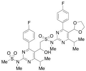 N-(5-(1,3-Dioxolan-2-yl)-4-(4-fluorophenyl)-6-isopropylpyrimidin-2-yl)-2-(4-(4-fluorophenyl)-6-isopropyl-2-(N-methylmethylsulfonamido)pyrimidin-5-yl)-2-hydroxy-N-methylethanesulfonamide