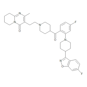 3-[2-[4-[4-Fluoro-2-[4-(6-fluoro-1,2-benzisoxazol-3-yl)piperidin-1-yl]benzolyl]piperidin-1-yl]ethyl-2-methyl-6,7,8,9-tetrahydro-4H-pyrido[1,2-a]pyrimidin-4-one