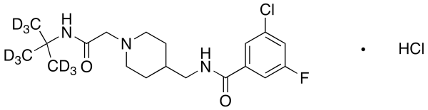 N-((1-(2-(tert-Butylamino)-2-oxoethyl)piperidin-4-yl)methyl)-3-chloro-5-fluorobenzamide-d9 Hydrochloride Salt
