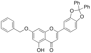 7-Benzyloxy-2-(2,2-diphenyl-1,3-benzodioxol-5-yl)-5-hydroxy-H-1-benzopyran-4-one