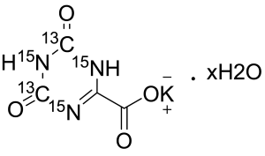 Oxonic Acid -13C2,15N3 Potassium Salt Hydrate